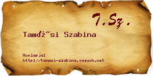 Tamási Szabina névjegykártya
